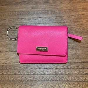 Kate Spade wallet with key ring - hot pink